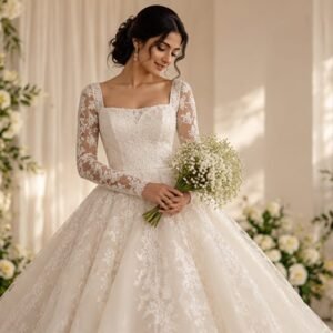 White ball gown wedding dress